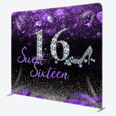 Aperturee - Aperturee Sweet Sixteen Glitter Fabric Backdrop Cover for Birthday